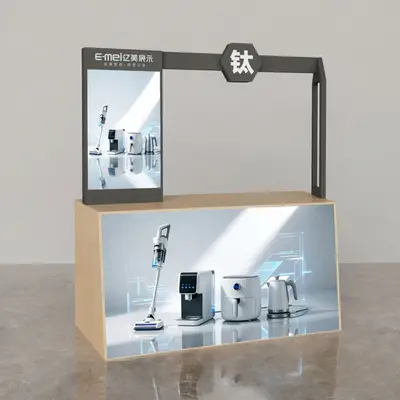 Maßgefertigte Mittelinsel-Acryl-Vitrine mit Lackierung - 7