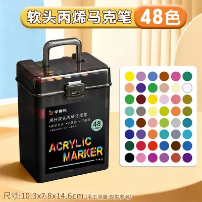 Boxed acrylic markers soft tip children's art set, colored drawing pens - 9