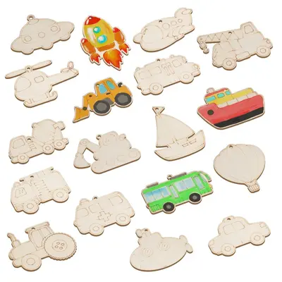 Wooden DIY Painting Kit, Dinosaur, Flower, Fish and Ocean Themed Necklace