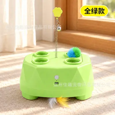 Multifunctional Interactive Electric Cat Toy with Feather Wand - 9