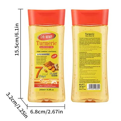 Kurkuma-Körperöl 200 ml, aufhellendes und feuchtigkeitsspendendes Massageöl - 12