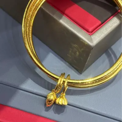 Nilüfer tohumu bilezik, imitation altın ve mutluluk sembolü tasarımı - 3