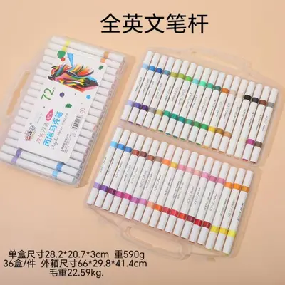 72-Color Acrylic Marker Pens, Soft Dual-Tip for Kids' Drawing - 9