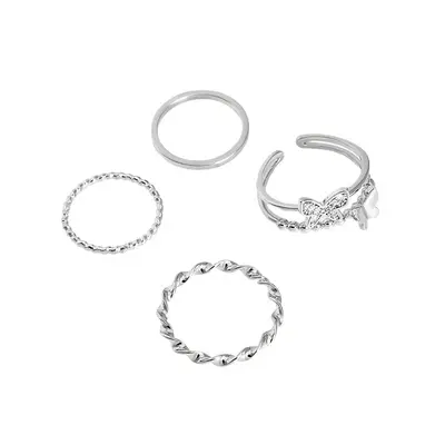 Butterfly Design Ring Set 4-Piece Women