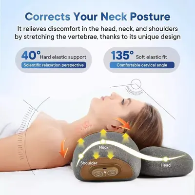 Cervical pillow with heating and massage function
