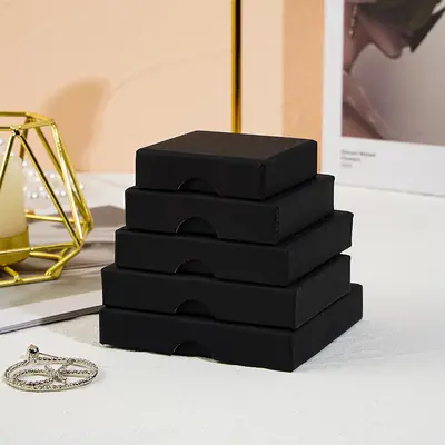 In-Stock Cross-Border Jewelry Box 1.6cm Top and Bottom Lid Necklace Earring Pearl Jewelry Box Ring Earring Packaging Box - 8