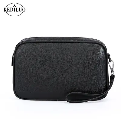 Men's Clutch Bag with Smart Fingerprint Lock and Phone Compartment - 7