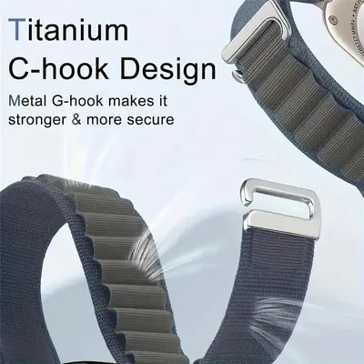 Nylon-Schlaufenarmband mit C-Verschluss für Apple Watch Serie 12/11
