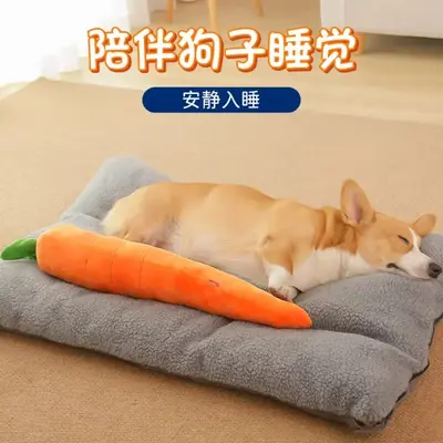 Carrot Plush Dog Toy with Squeaker, Chew Toy for Large Breed Dogs - 5
