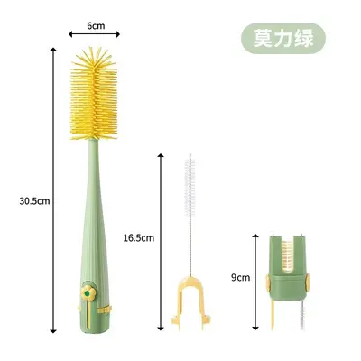 Cup Brush Water Bottle Cleaning Long Handle Multifunctional 5-in-1 Thermos Lid Brush Baby Bottle Cleaning Sponge Brush