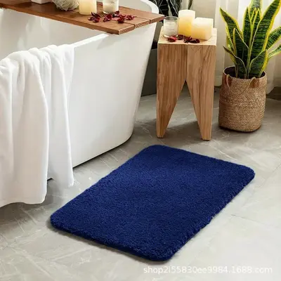 Banyo kaymaz uzun tüylü emici halı, 40-70 cm tuvalet ve giriş paspası - 9