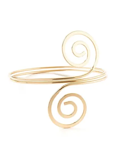 Geometric metal bracelet set, 6-piece leaf design - 8