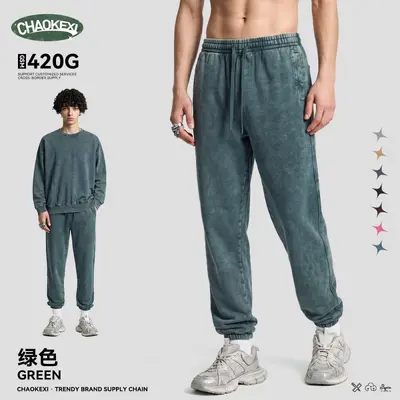 Herren-Jogginghose, 420 g schwere Baumwolle, mit Bündchen - 10