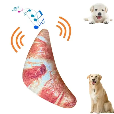 Peluş köpek oyuncağı, sesli, pizza ve ekmek tasarımı - 2