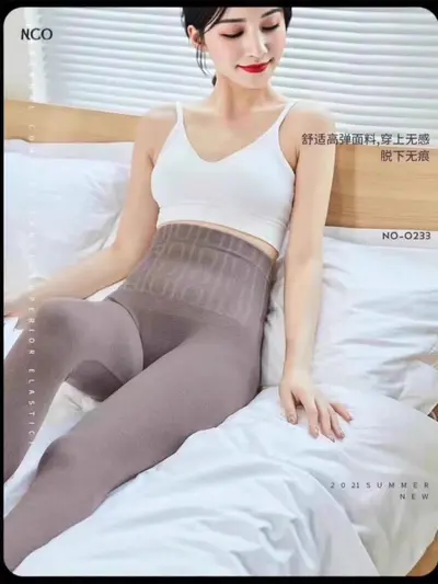 Damen-Thermo-Unterhose, hohe Taille, Bauchkontrolle, Baumwollmischung