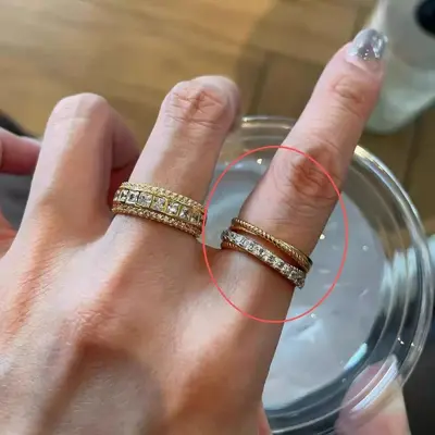 Golddiamantering, luxuriöses elegantes Design, Vintage-Stil Zeigefingerring - 11