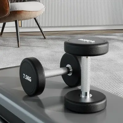 Erkekler için evde fitness için saf çelik dambıl seti kombinasyonu Kadınlar için hepsi bir arada spor salonu ticareti için 50 kg kauçuk kaplı dambıl çifti - 8
