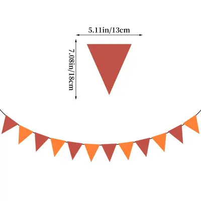 Thanksgiving Party Decoration Set with Triangle Banner and Paper Flower Balls