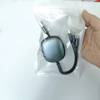 Retractable data cable three-in-one fast charging single to three charging cable suitable for Apple 15 with logo retractable design - 13