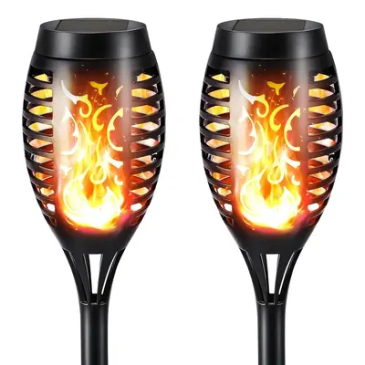 Waterproof 12 LED Solar-Powered Flame Garden Lamp - 11