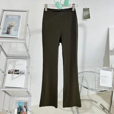 【现货】源头工厂直销运动户外女士高腰提臀遮胯显瘦瑜伽微喇长裤 - 9