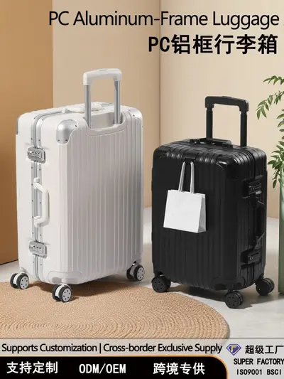 Aluminiumrahmen Koffer 24 Zoll Herren Zollschloss Reisekoffer Universalrollen Bordgepäck 20 Zoll Trolley Damen leise Räder