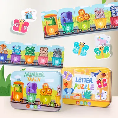 Lernpuzzle mit 26 englischen Buchstaben und Zahlen für Kleinkinder