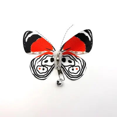 Cat Teaser Replacement Head, Butterfly Design with Bell, Interactive - 6