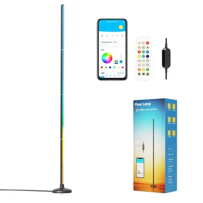 Sesle kontrol edilen RGBIC LED zemin lambası, yatak odası ve oturma odası için - 8