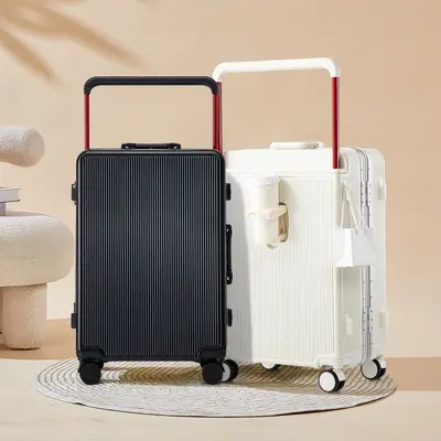 Wide Trolley Suitcase 24 Inch Silent Wheels Aluminum Frame Boarding Case - 2