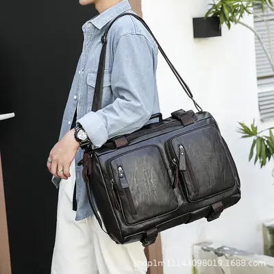 Modischer Rucksack im Ledersteil-Look mit Laptopfach, multifunktional - 5