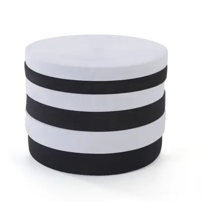High-Elasticity Hook-Knit Elastic Band, Black and White, Thickened - 6