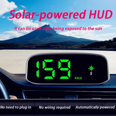 [Karışık ayna] Yeni güneş enerjili HUD head-up ekranlı araba hız kodu ölçer, tak ve çalıştır ve kurulum gerektirmeyen evrensel model
