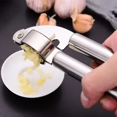 Manual stainless steel garlic press garlic mincer kitchen garlic crusher garlic peeler garlic squeezer garlic peeler - 7