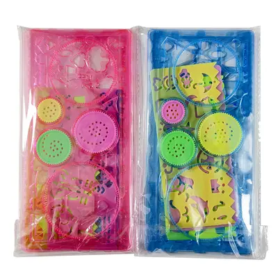 7-piece kaleidoscope ruler set with drawing shapes and templates