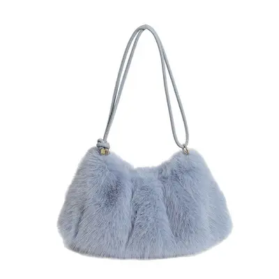 Damen-Achseltasche aus Kunstkaninchenfell - 5