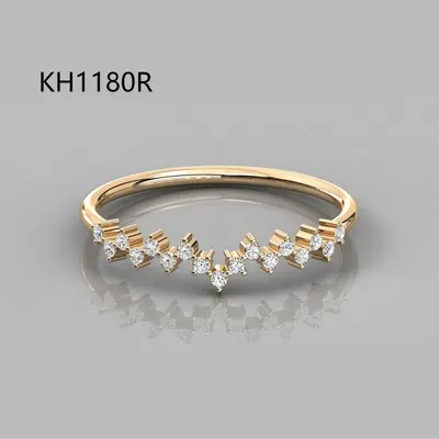 S925 Silver 18K Gold Plated Moissanite Stackable Ring - 8