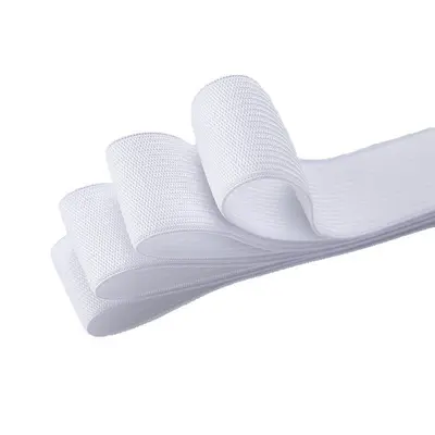 Siyah Beyaz Örme Elastik Lastik Şerit, 0,3 cm-20 cm Dikiş Malzemesi - 6