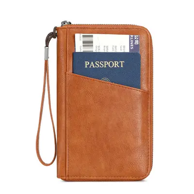 RFID pasaport cüzdanı, büyük kapasiteli, çok fonksiyonlu - 6