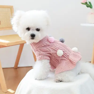 PTECIRCLE Dog and Cat Clothing Wool Skirt