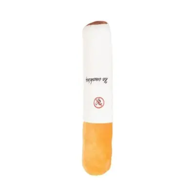 Cigarette-Shaped Plush Dog Toy with Squeaker, Stress-Relief Pillow - 6