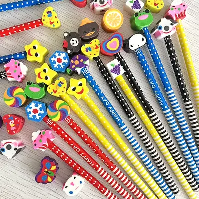 HB Pencil Set with Eraser Tops, Cartoon Design for Children - 7
