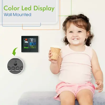 Color Screen RF Wireless Weather Clock with Calendar
