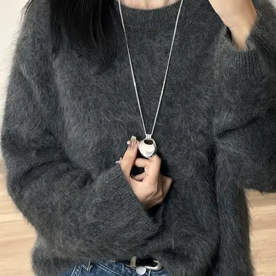 Saddle bag pendant luxury silver clavicle chain necklace