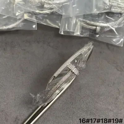 Klasik çivi bileklik, katı metal, çift model - 11