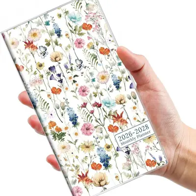 2026-27 Leather Cover Planner, English Pocket Notebook