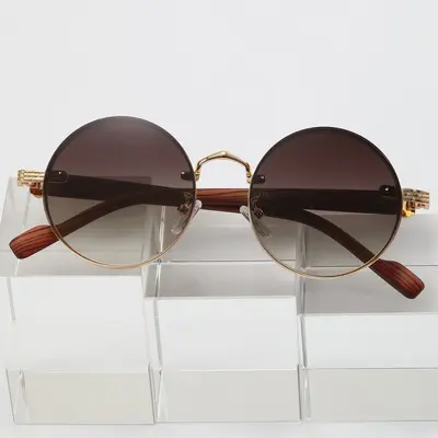 Retro Punk-Sonnenbrille mit rundem Metallrahmen, unisex - 4