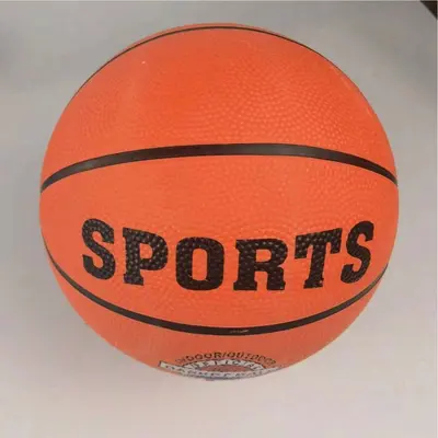 Manufacturer Wholesale Children's Basketball No. 3457 Rubber Basketball for Kindergarten, Primary and Middle School Students, Training, Wear-Resistant, Black Line Blue Ball
