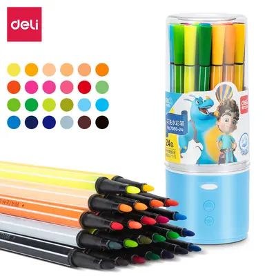 Deli 7060 yıkanabilir sulu boya kalemi seti - 12