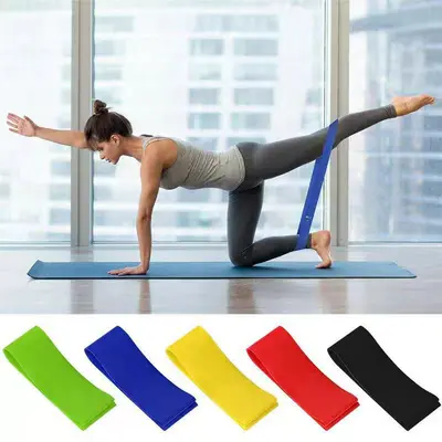 Doğal lateks direnç halkası, kadın yoga ve pilates kalça egzersiz bandı - 5